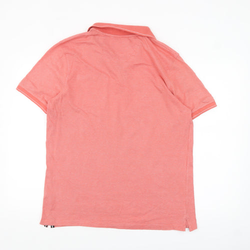 Lost Stock Men's Pink Short Sleeve Cotton Polo Shirt Size M