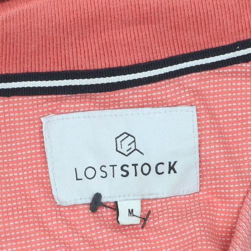 Lost Stock Men's Pink Short Sleeve Cotton Polo Shirt Size M