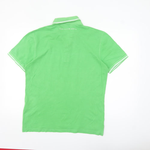 Perry Ellis America Men's Green Cotton Polo Shirt Size M