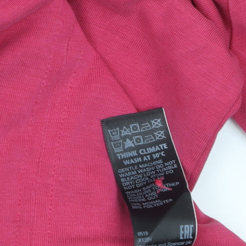 Marks and Spencer Women's Pink Long Sleeve Mock Neck Top Size 6