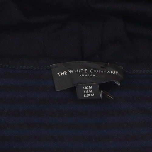 The White Company Women Navy Blue Stripe Long Sleeve Empire Dress M
