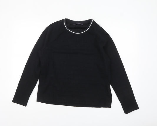 Marks and Spencer Women's Black Long Sleeve Basic Jersey Top UK 12