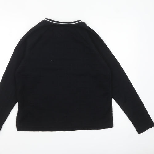 Marks and Spencer Women's Black Long Sleeve Basic Jersey Top UK 12