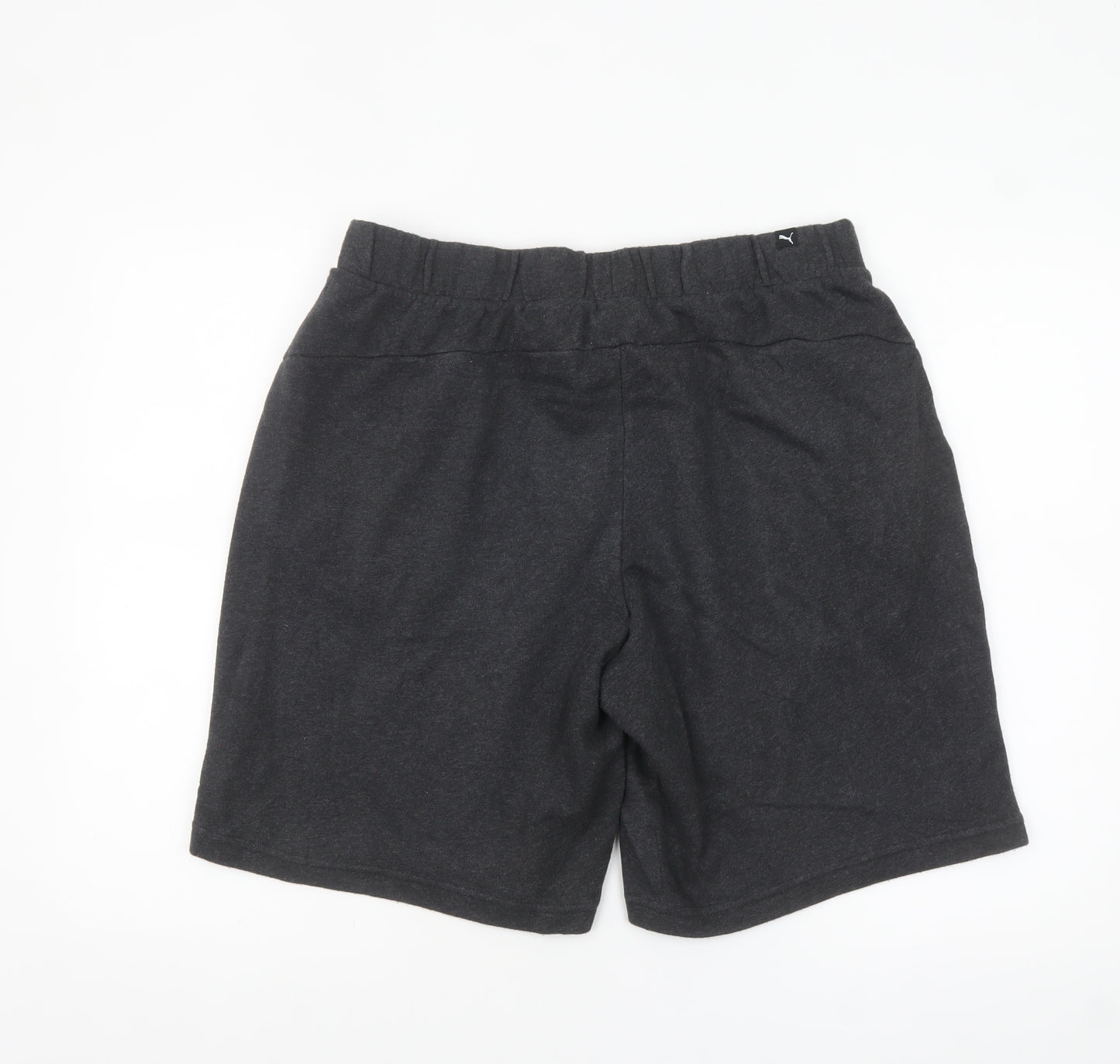 Puma Men Black Sweat Shorts L Elastic Waist Pockets