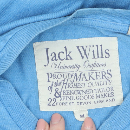 Jack Wills Men's Blue Regular Fit Crew Neck Cotton T-Shirt Size M