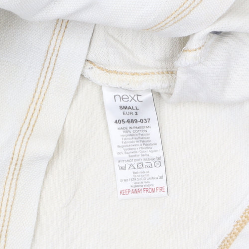 Next Men’s Beige Cotton Short Sleeve Polo Shirt Size Small