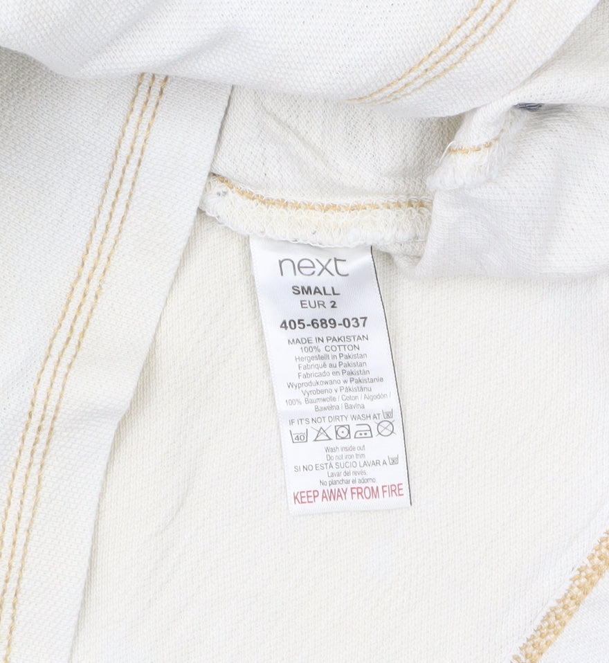 Next Men’s Beige Cotton Short Sleeve Polo Shirt Size Small