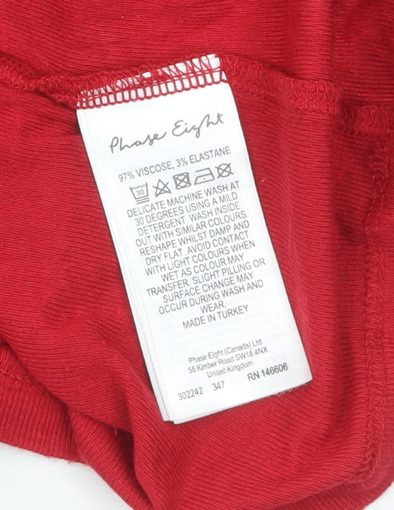 Phase Eight Women’s Red Long Sleeve Tunic Blouse Size 12