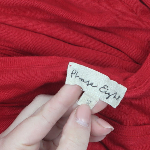 Phase Eight Women’s Red Long Sleeve Tunic Blouse Size 12