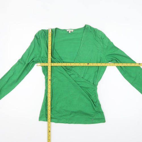 Kettlewell Women's Green Wrap Jersey Long Sleeve Blouse Size S
