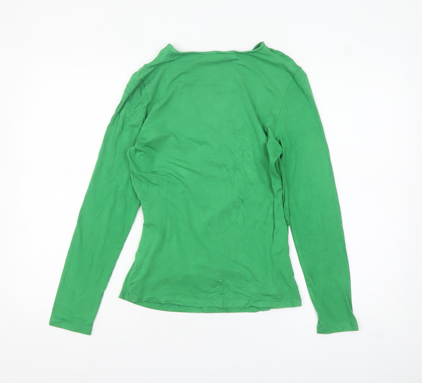 Kettlewell Women's Green Wrap Jersey Long Sleeve Blouse Size S