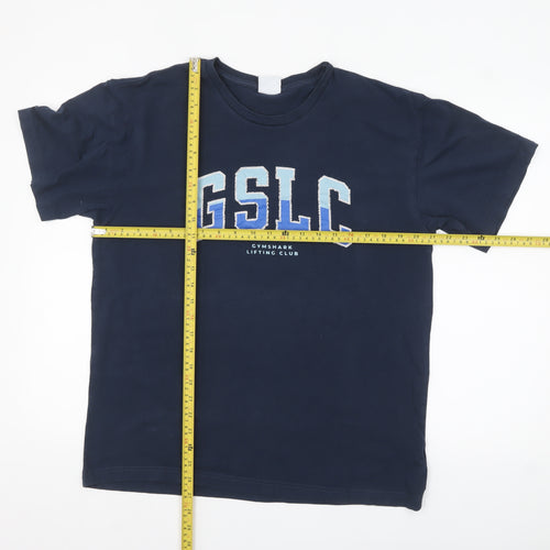 Gymshark Men’s Blue GSLC Graphic Cotton T-Shirt Size S