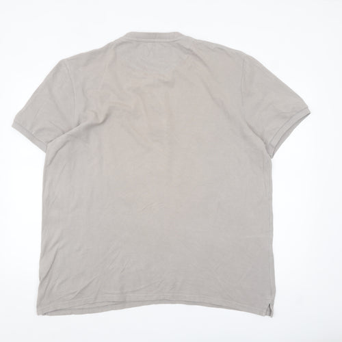 Lyle & Scott Men's Grey 2XL Henley Polo Shirt 100% Cotton