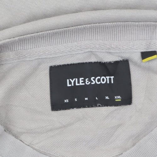 Lyle & Scott Men's Grey 2XL Henley Polo Shirt 100% Cotton