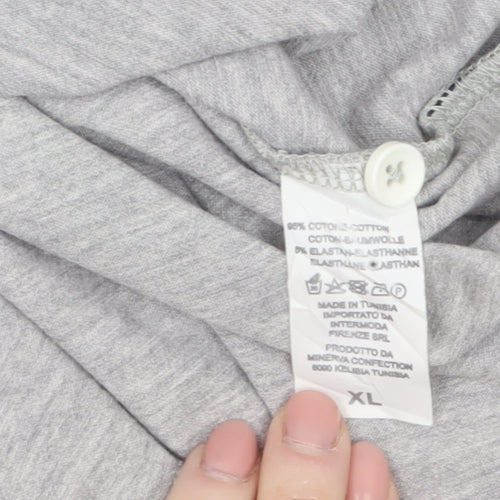 Aquascutum Men Grey Short Sleeve Polo Shirt XL Classic Fit