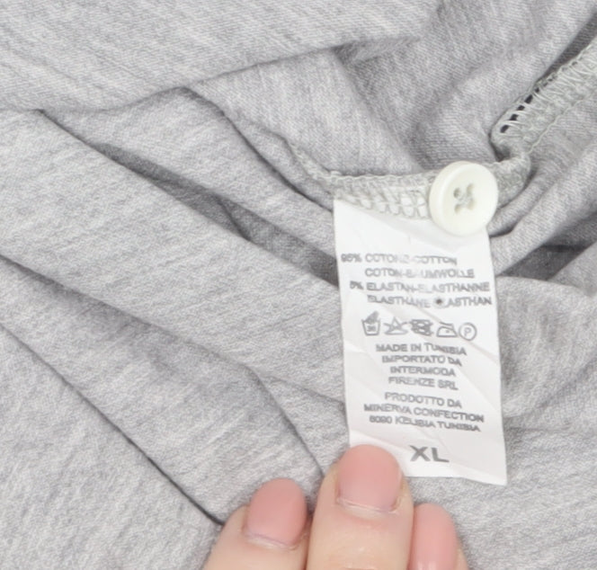 Aquascutum Men Grey Short Sleeve Polo Shirt XL Classic Fit