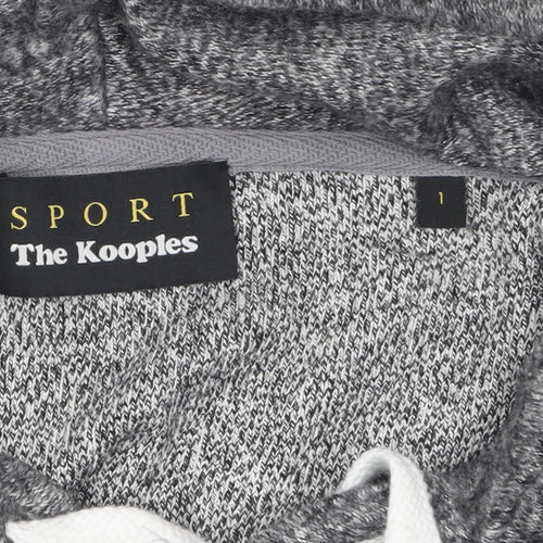 The Kooples Sport Womens Grey Lace Trim Hoodie Size S Viscose Blend