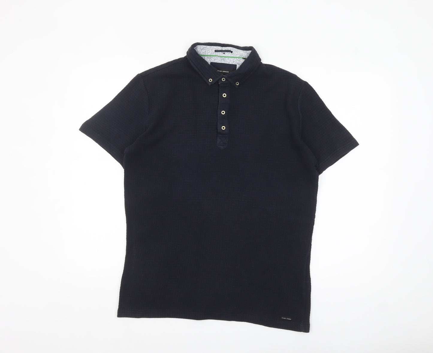 Guide London Men's Blue Cotton Short Sleeve Polo Shirt Size L