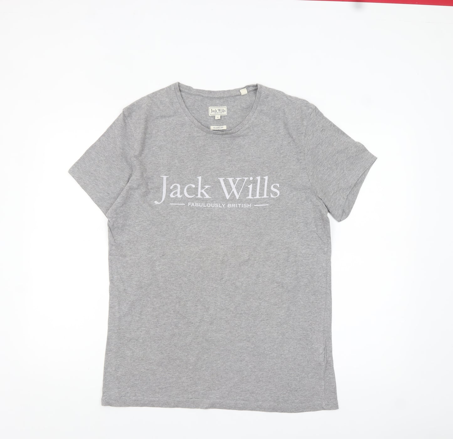 Jack Wills Men's Grey Classic Fit Logo T-Shirt Size S
