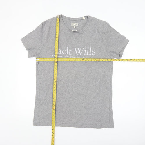 Jack Wills Men's Grey Classic Fit Logo T-Shirt Size S