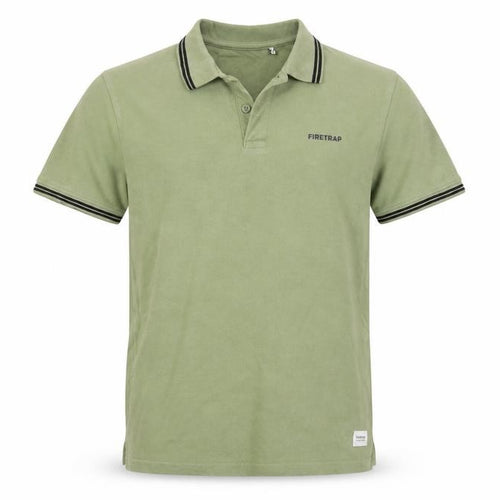 Firetrap Men's Green Cotton Short Sleeve Polo Shirt Size M