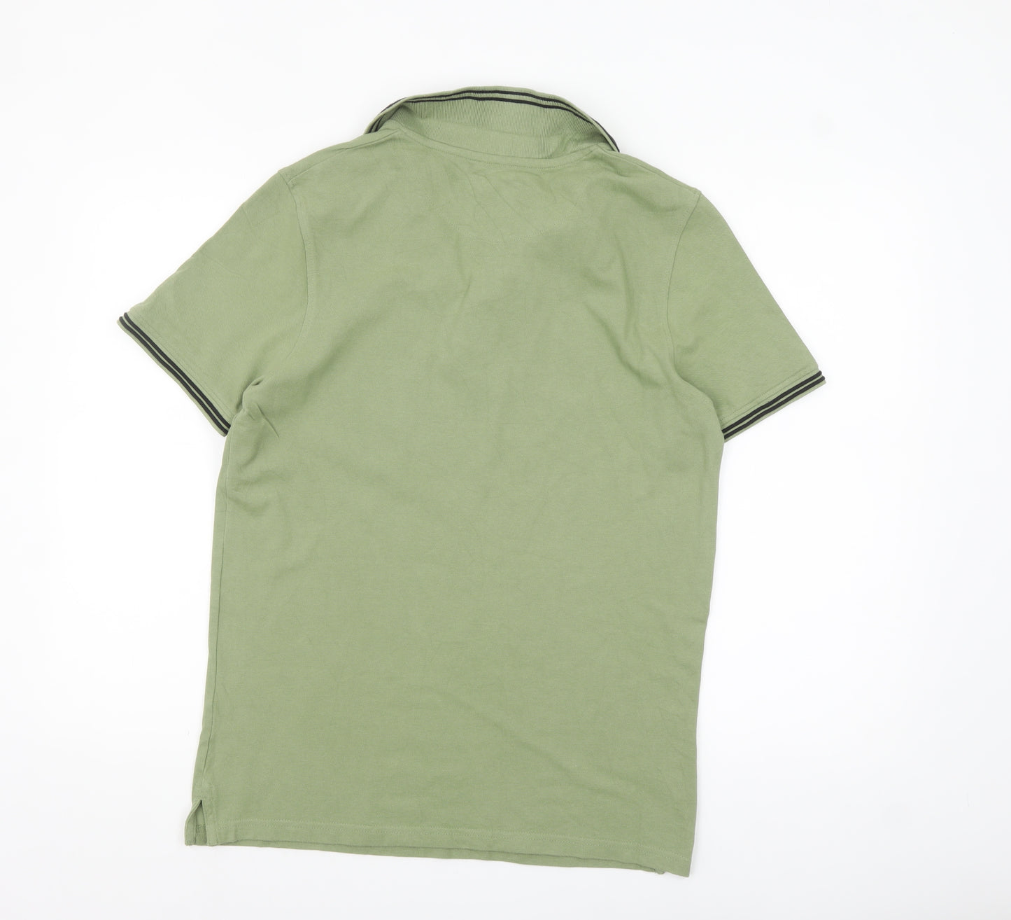 Firetrap Men's Green Cotton Short Sleeve Polo Shirt Size M