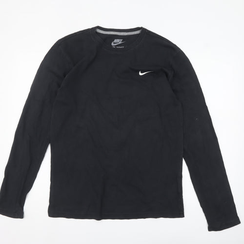 Nike Men's Black Long Sleeve Regular Fit Cotton Top M