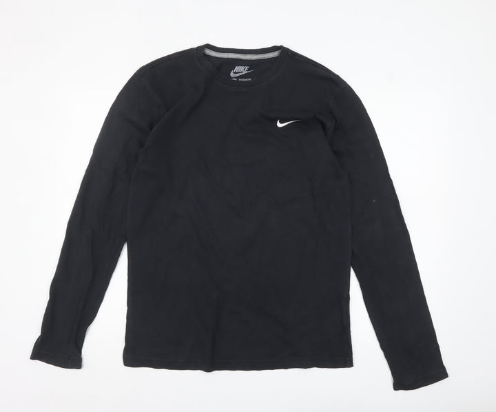 Nike Men's Black Long Sleeve Regular Fit Cotton Top M