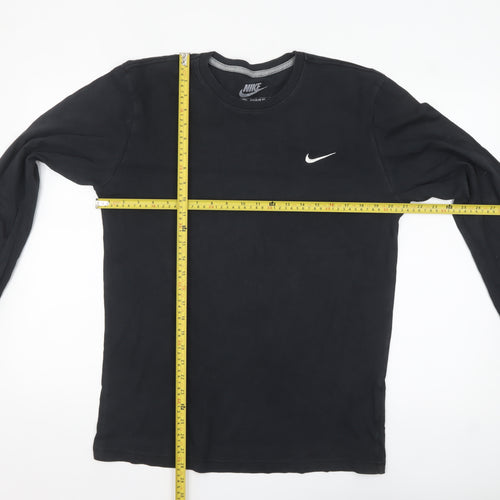 Nike Men's Black Long Sleeve Regular Fit Cotton Top M