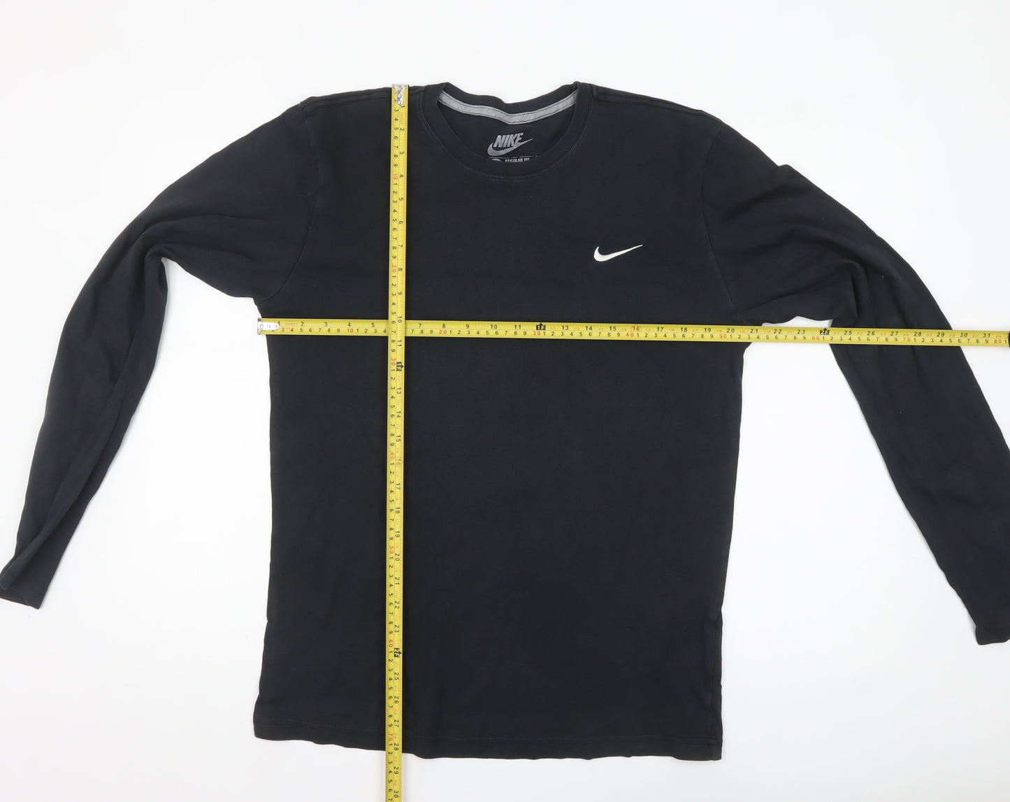 Nike Men's Black Long Sleeve Regular Fit Cotton Top M