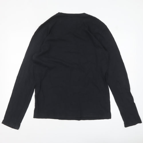 Nike Men's Black Long Sleeve Regular Fit Cotton Top M