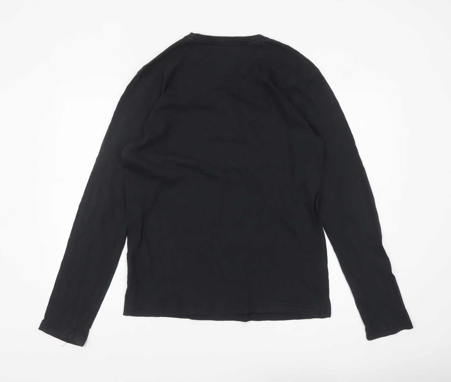 Nike Men's Black Long Sleeve Regular Fit Cotton Top M