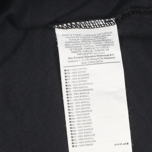 Nike Men's Black Long Sleeve Regular Fit Cotton Top M
