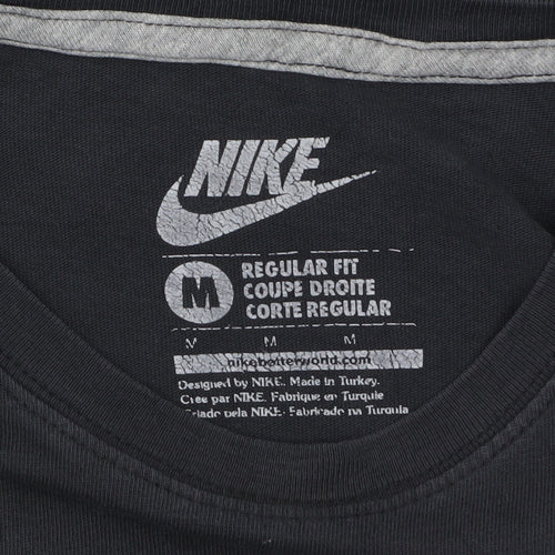 Nike Men's Black Long Sleeve Regular Fit Cotton Top M