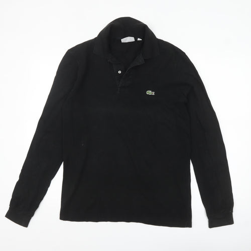 Lacoste Men's Black Classic Fit Long Sleeve Cotton Polo XS