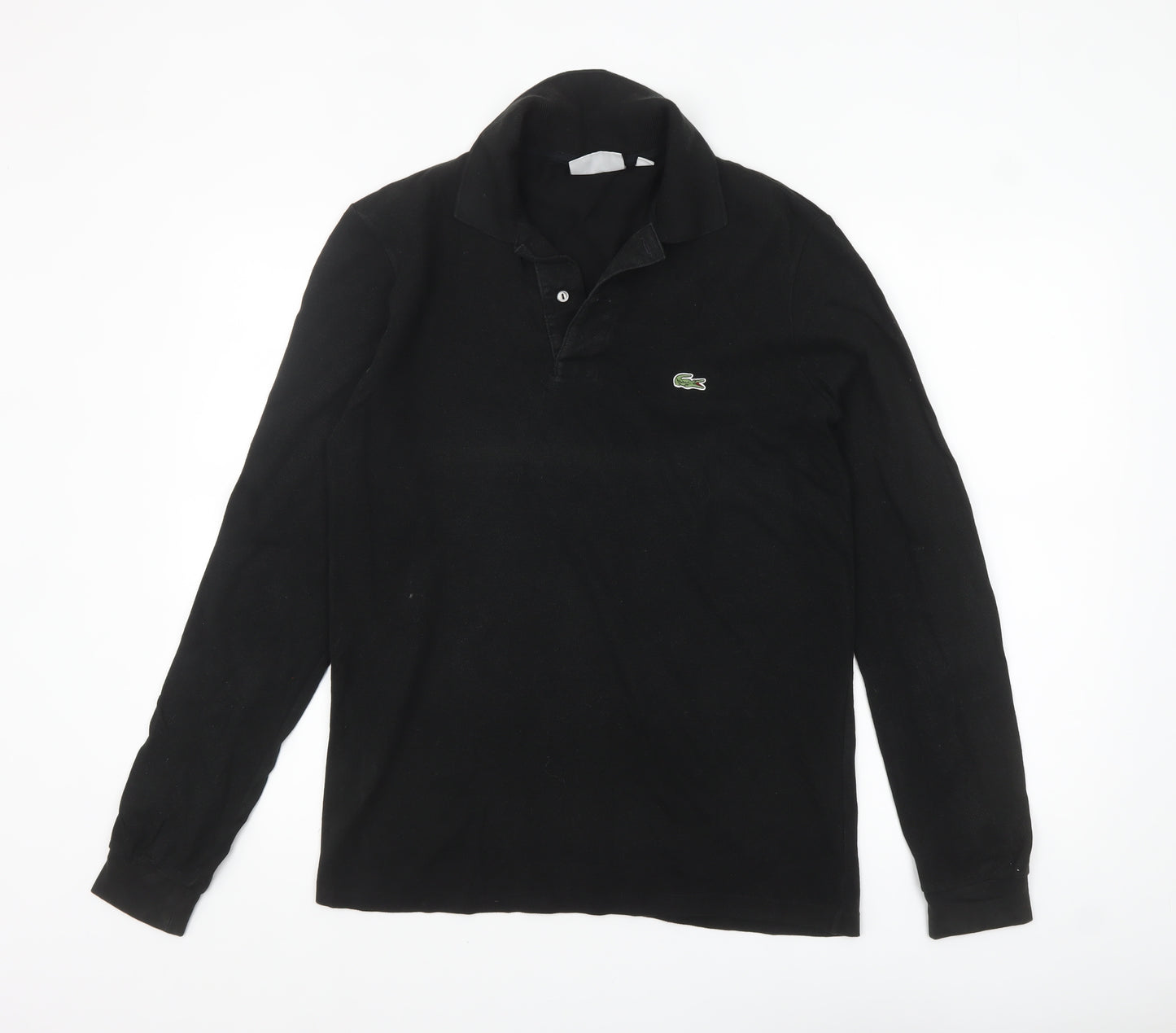 Lacoste Men's Black Classic Fit Long Sleeve Cotton Polo XS