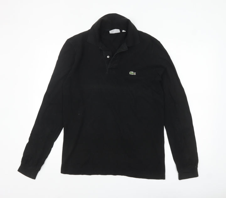 Lacoste Men's Black Classic Fit Long Sleeve Cotton Polo XS