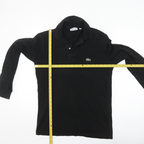 Lacoste Men's Black Classic Fit Long Sleeve Cotton Polo XS