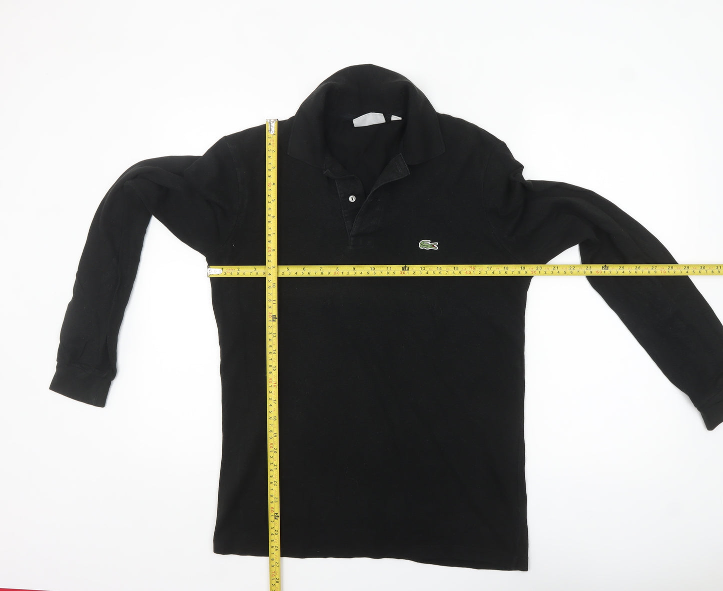 Lacoste Men's Black Classic Fit Long Sleeve Cotton Polo XS