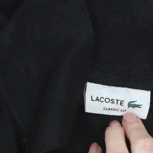 Lacoste Men's Black Classic Fit Long Sleeve Cotton Polo XS