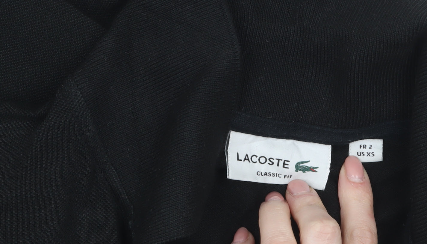 Lacoste Men's Black Classic Fit Long Sleeve Cotton Polo XS