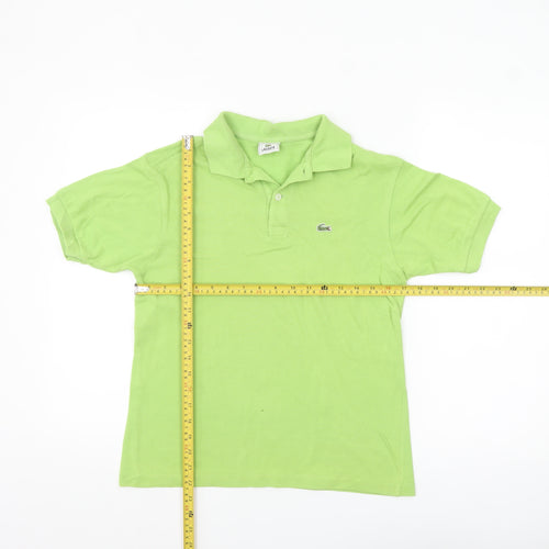 Lacoste Womens Green Cotton Polo Shirt Size 14 Short Sleeve Classic