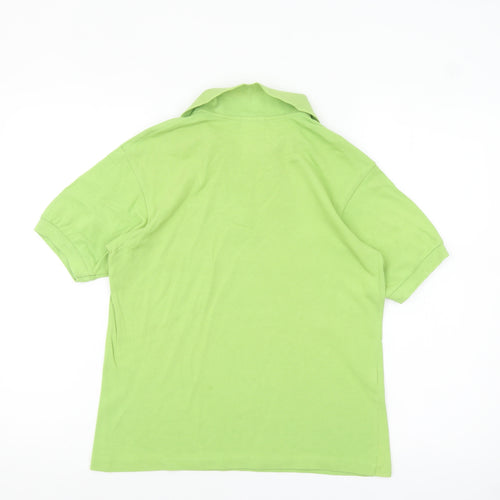 Lacoste Womens Green Cotton Polo Shirt Size 14 Short Sleeve Classic