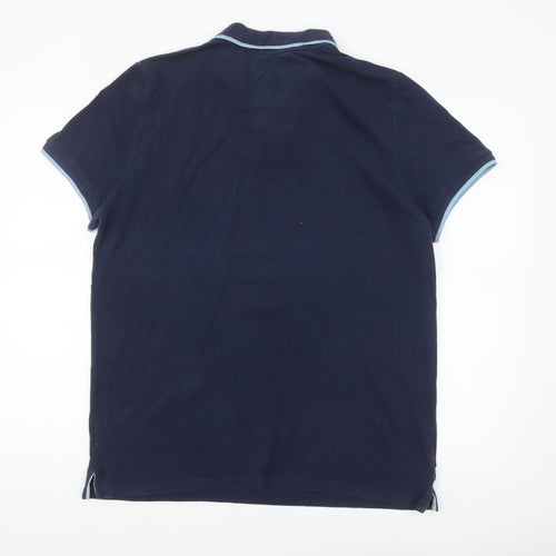 William Hunt Men's Blue XL Polo Shirt Classic Fit Cotton