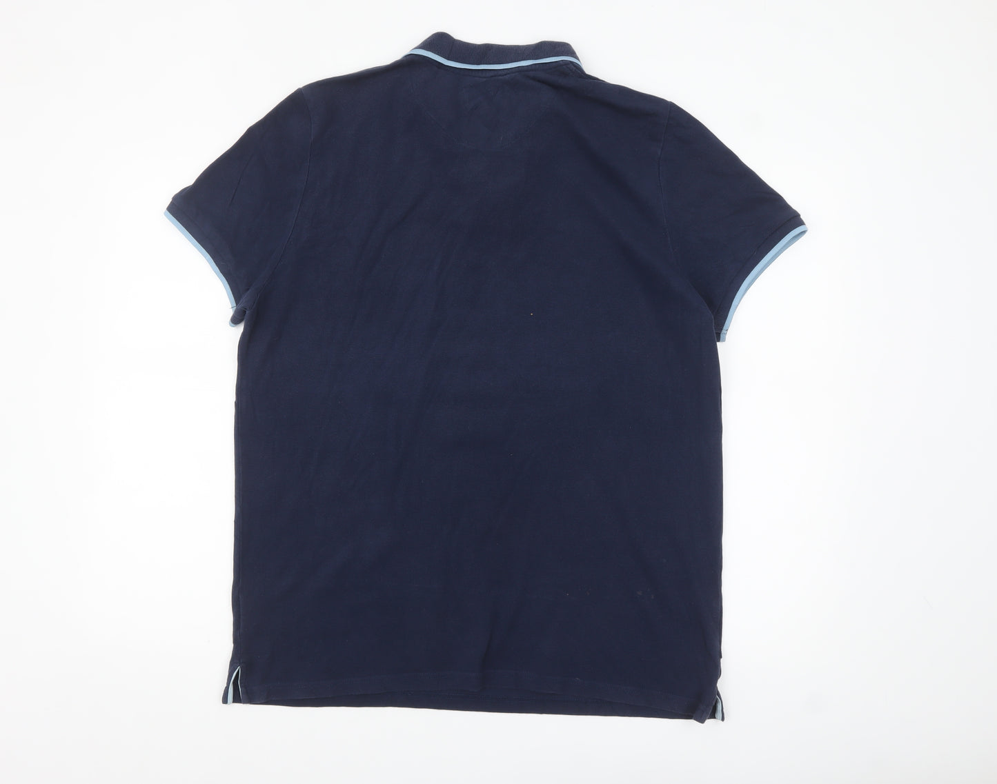 William Hunt Men's Blue XL Polo Shirt Classic Fit Cotton