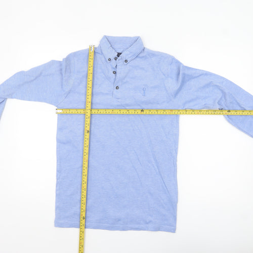 Next Boys Blue Long Sleeve Polo Shirt 12 Years Cotton Stretch Casual Top
