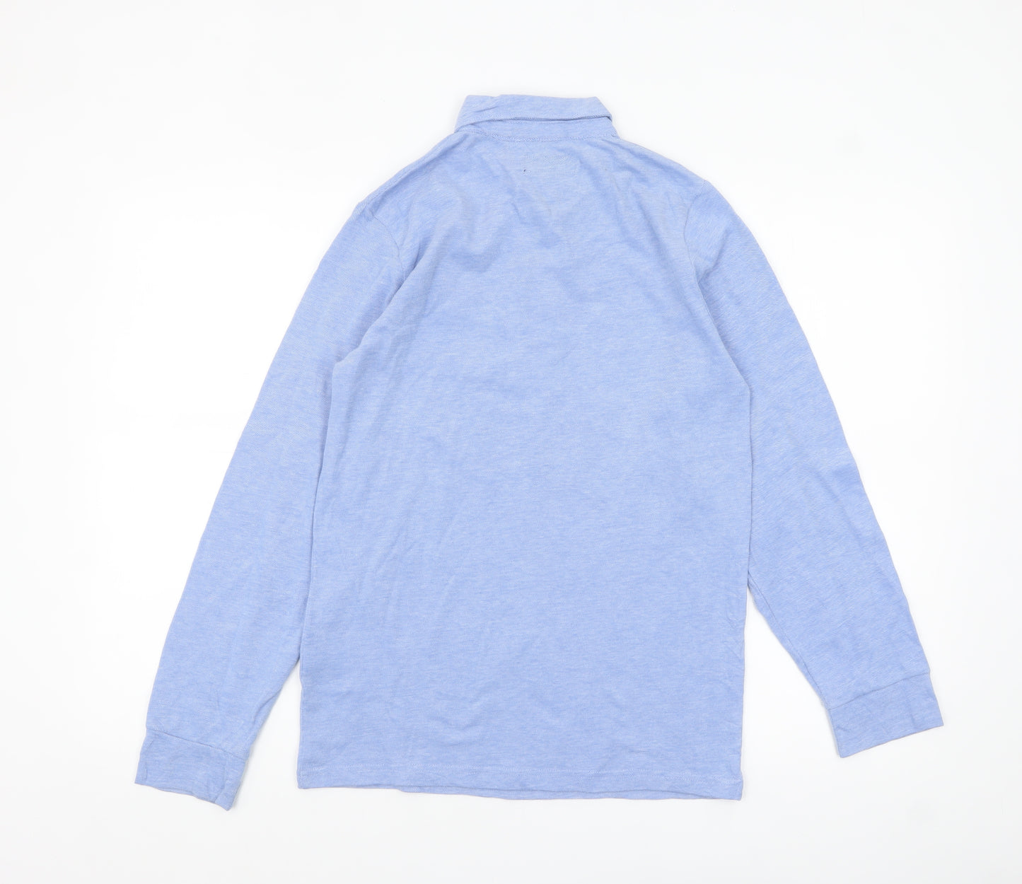 Next Boys Blue Long Sleeve Polo Shirt 12 Years Cotton Stretch Casual Top