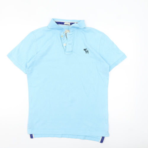 Abercrombie & Fitch Men’s Blue Muscle Fit Cotton Polo Shirt Size S