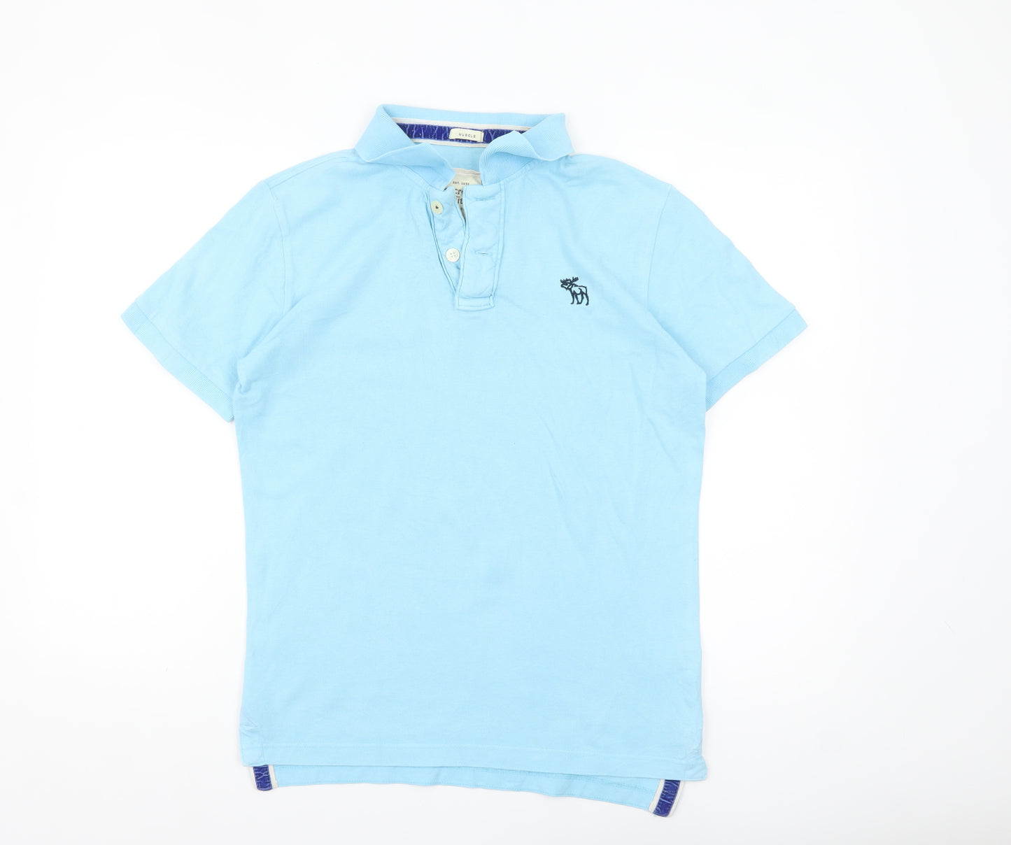 Abercrombie & Fitch Men’s Blue Muscle Fit Cotton Polo Shirt Size S