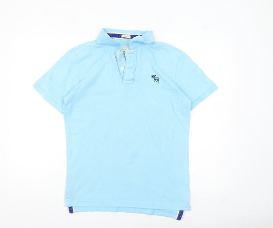 Abercrombie & Fitch Men’s Blue Muscle Fit Cotton Polo Shirt Size S